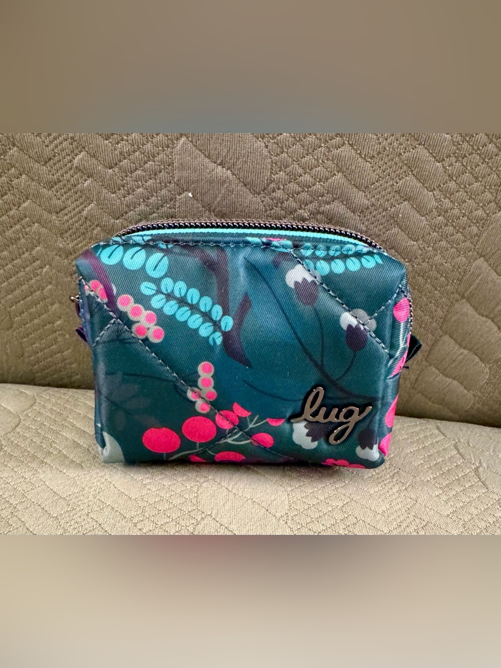 Lug Choo Choo Mini Pill Box Pouch Evergreen Flora Like New